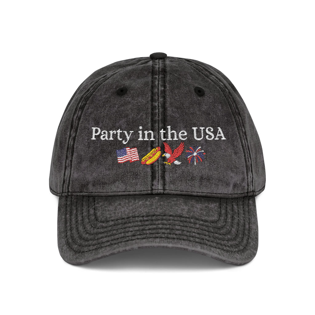 Party in the USA Cap | Embroidered Red Vintage Baseball Hat
