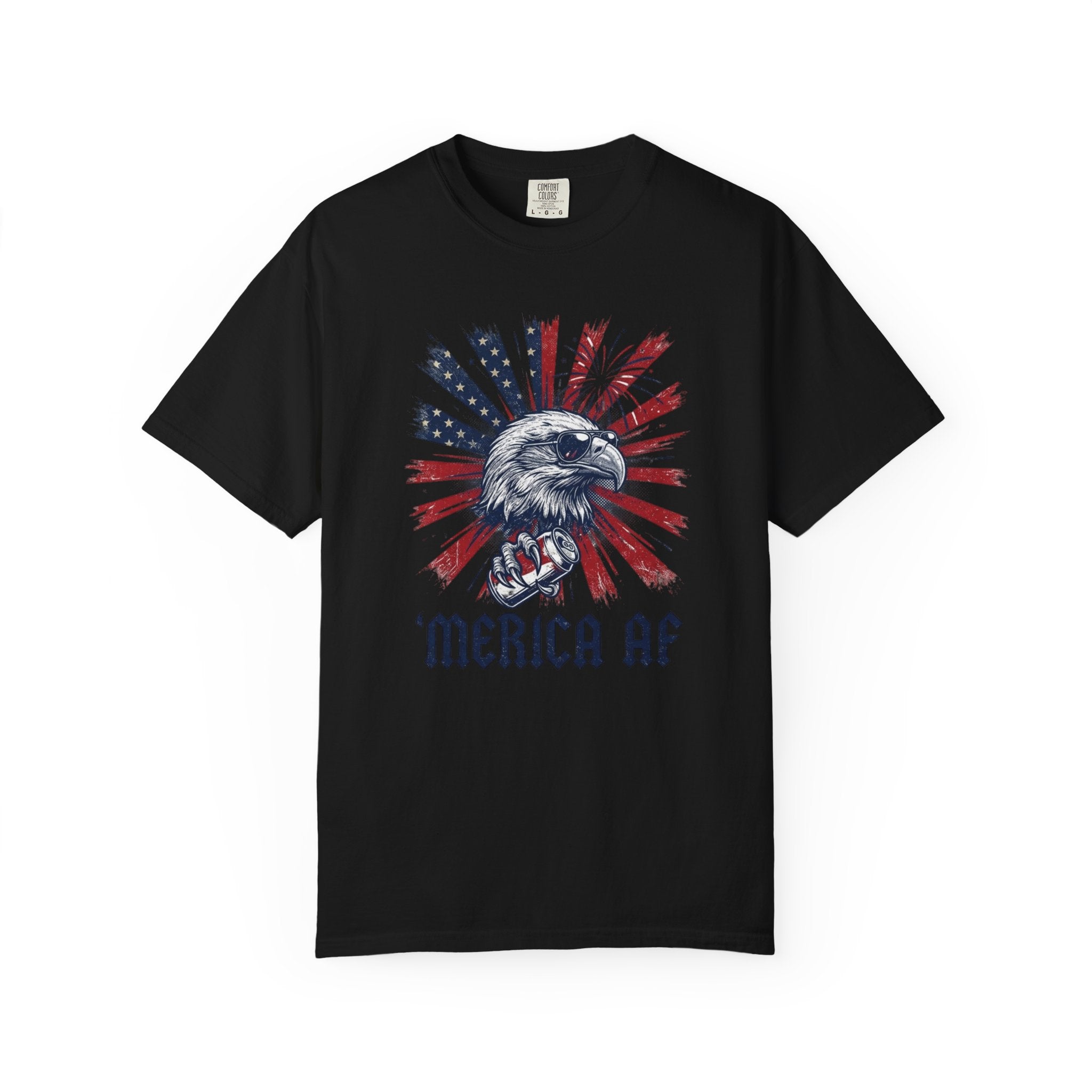 Eagle with American Flag rays T-shirt | 'Merica AF Graphic Tee