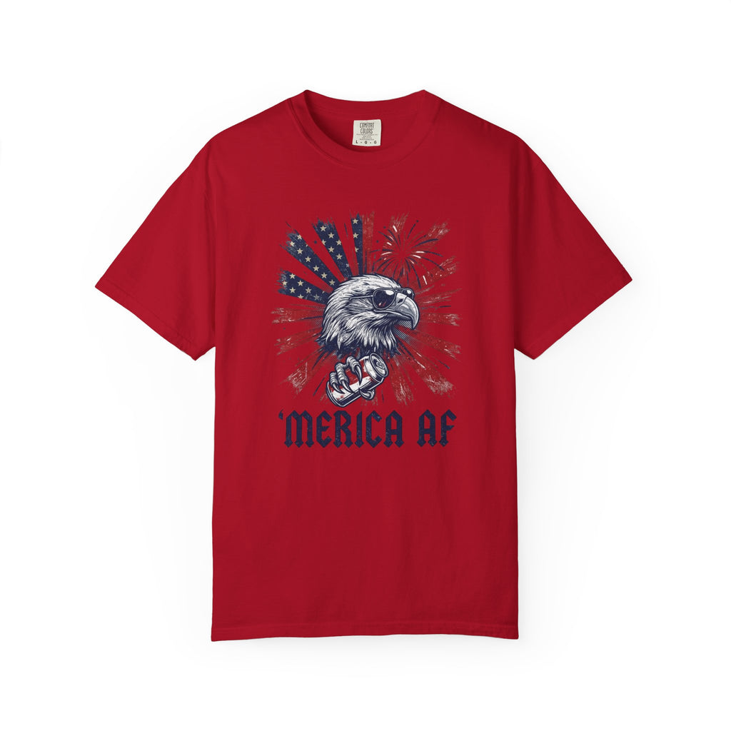 Eagle with American Flag rays T-shirt | 'Merica AF Graphic Tee