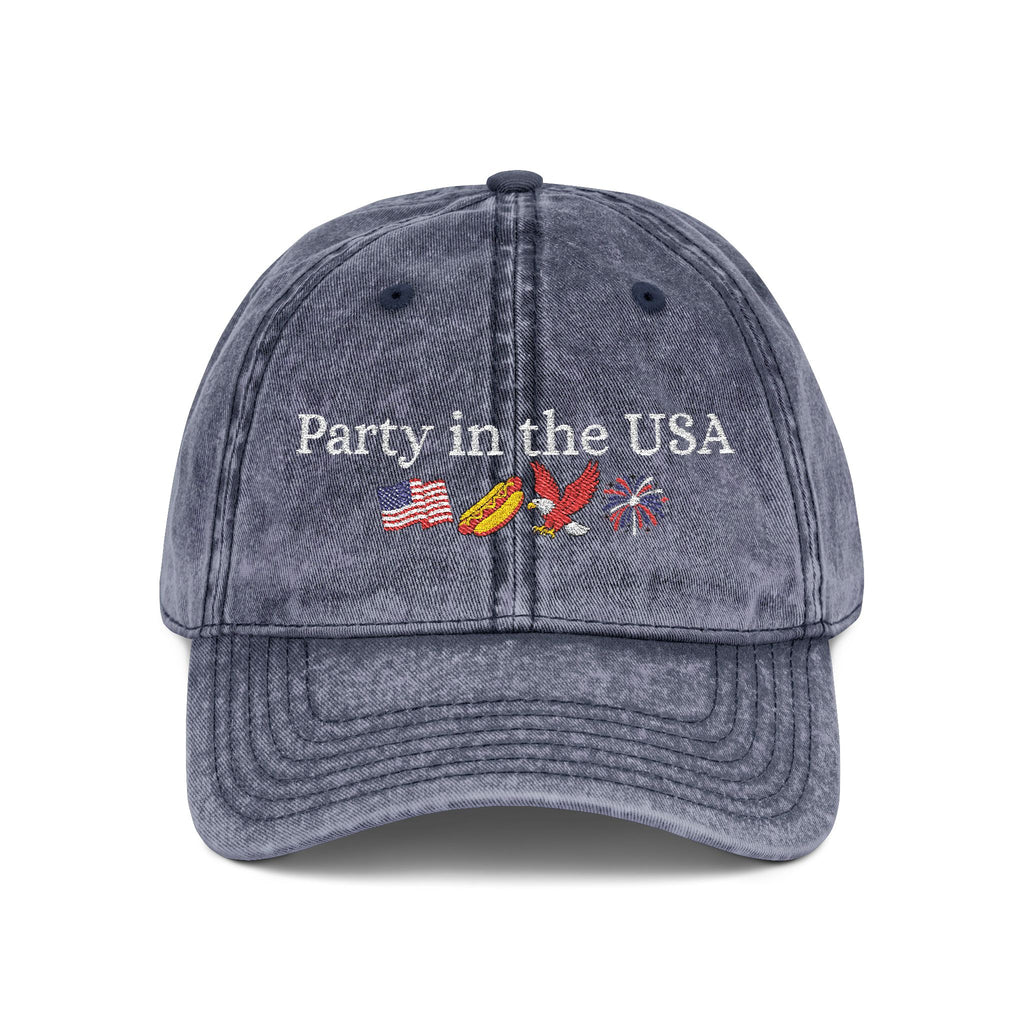 Party in the USA Cap | Embroidered Red Vintage Baseball Hat