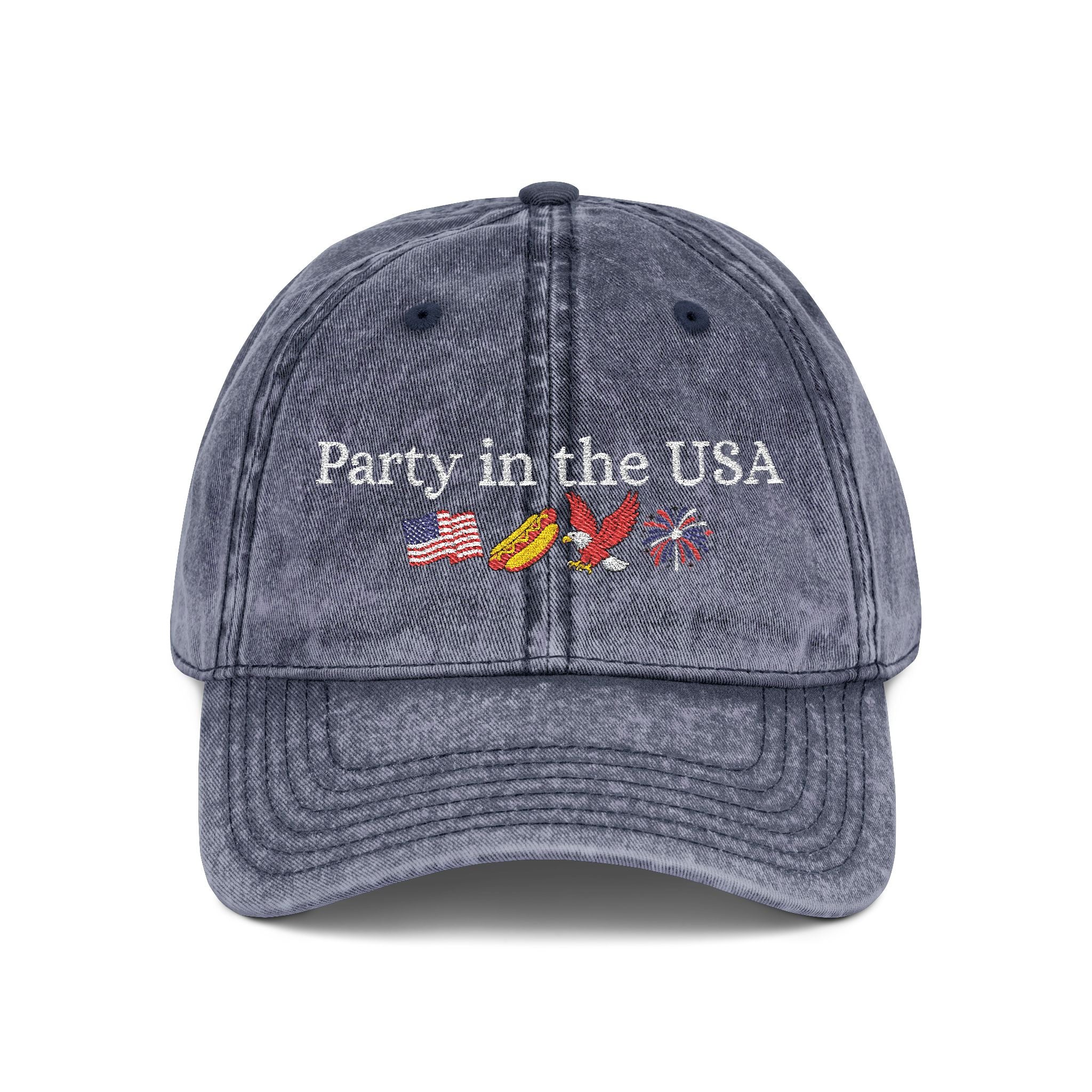 Party in the USA Cap | Embroidered Red Vintage Baseball Hat