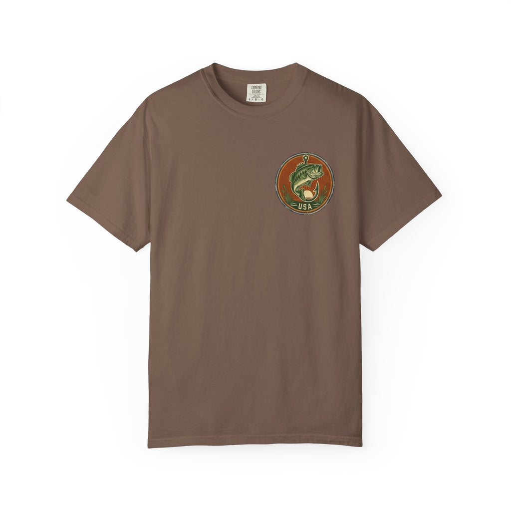 Catch Ya Later Bass Circle graphic T-Shirt | Fishing logo tee
