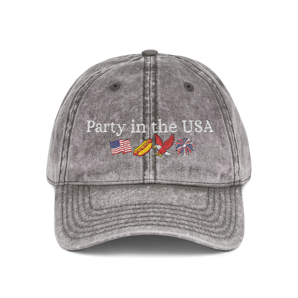 Party in the USA Cap | Embroidered Red Vintage Baseball Hat