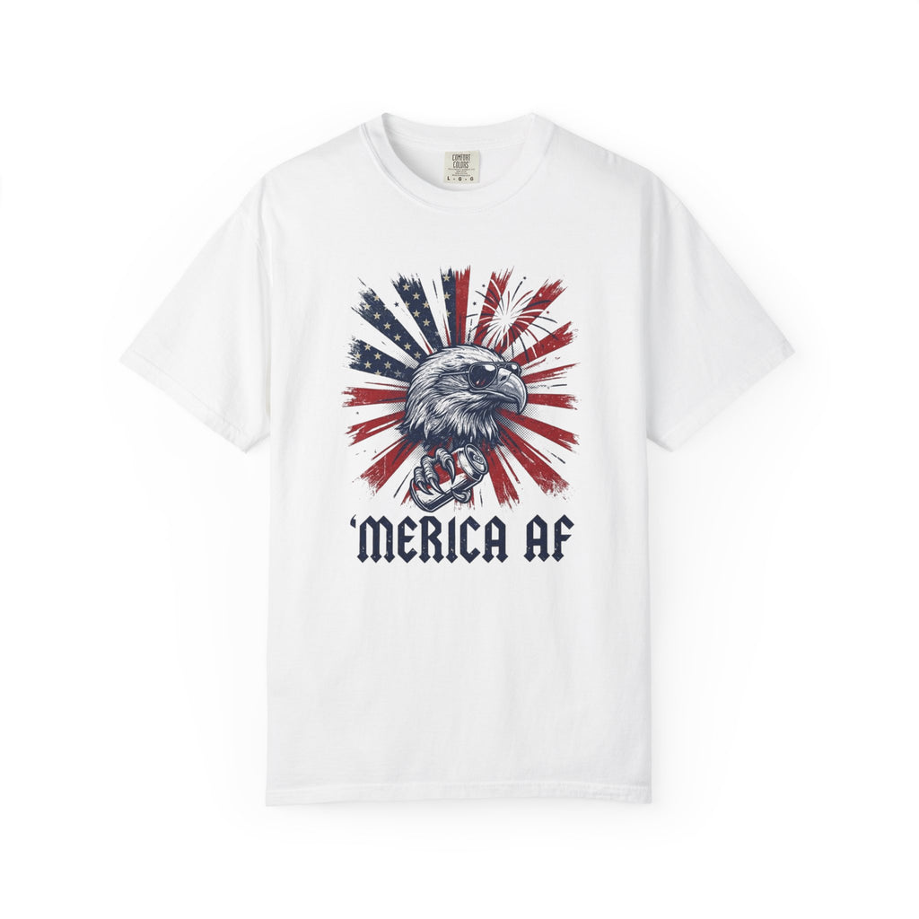 Eagle with American Flag rays T-shirt | 'Merica AF Graphic Tee