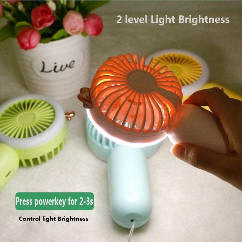 LED Night Light Handheld Fan