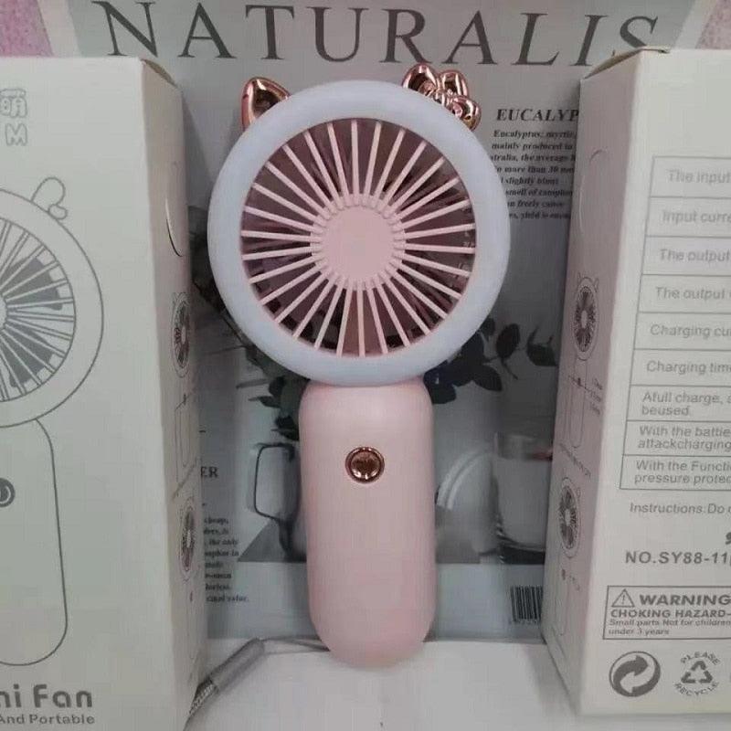 LED Night Light Handheld Fan