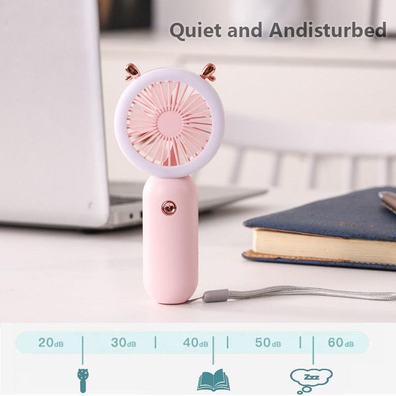 LED Night Light Handheld Fan