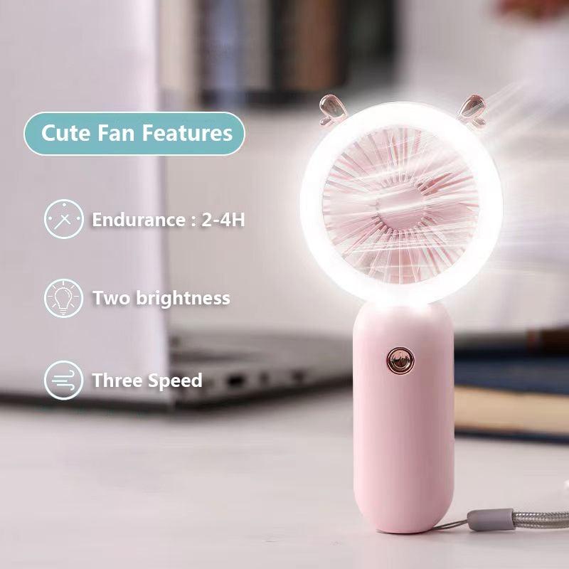 LED Night Light Handheld Fan