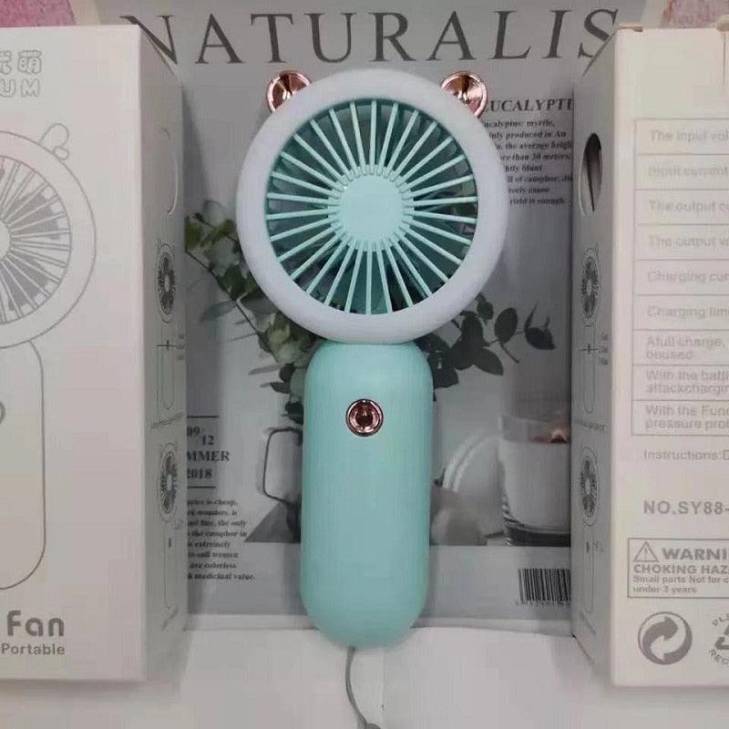LED Night Light Handheld Fan