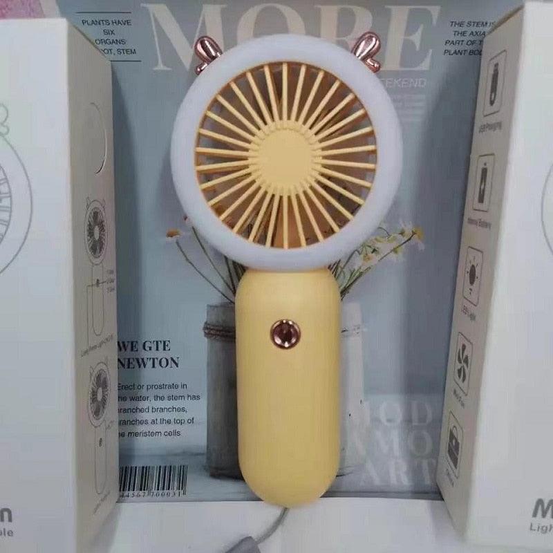 LED Night Light Handheld Fan