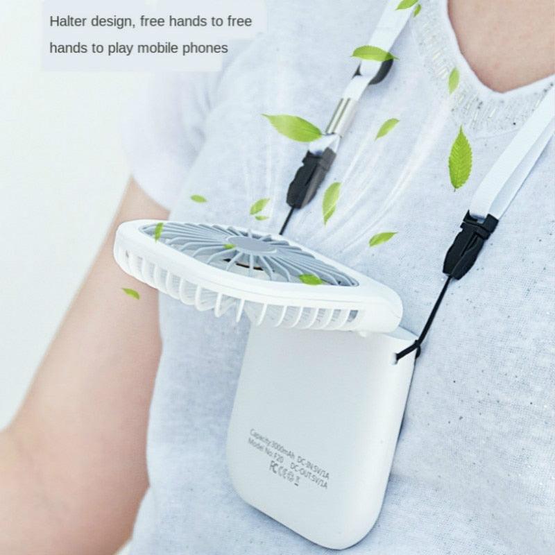 Foldable Neck Fan with Power Bank