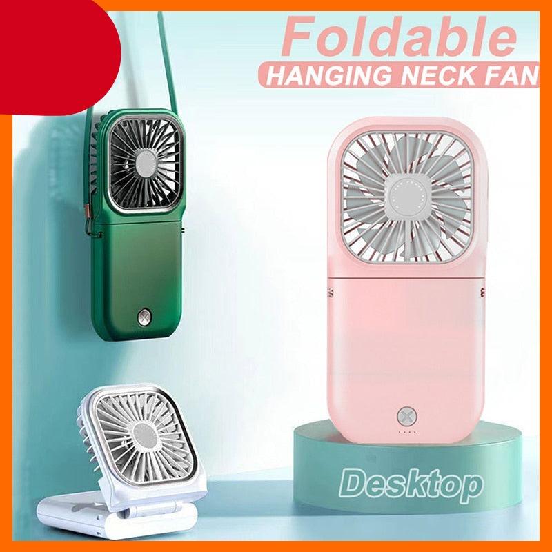 Foldable Neck Fan with Power Bank