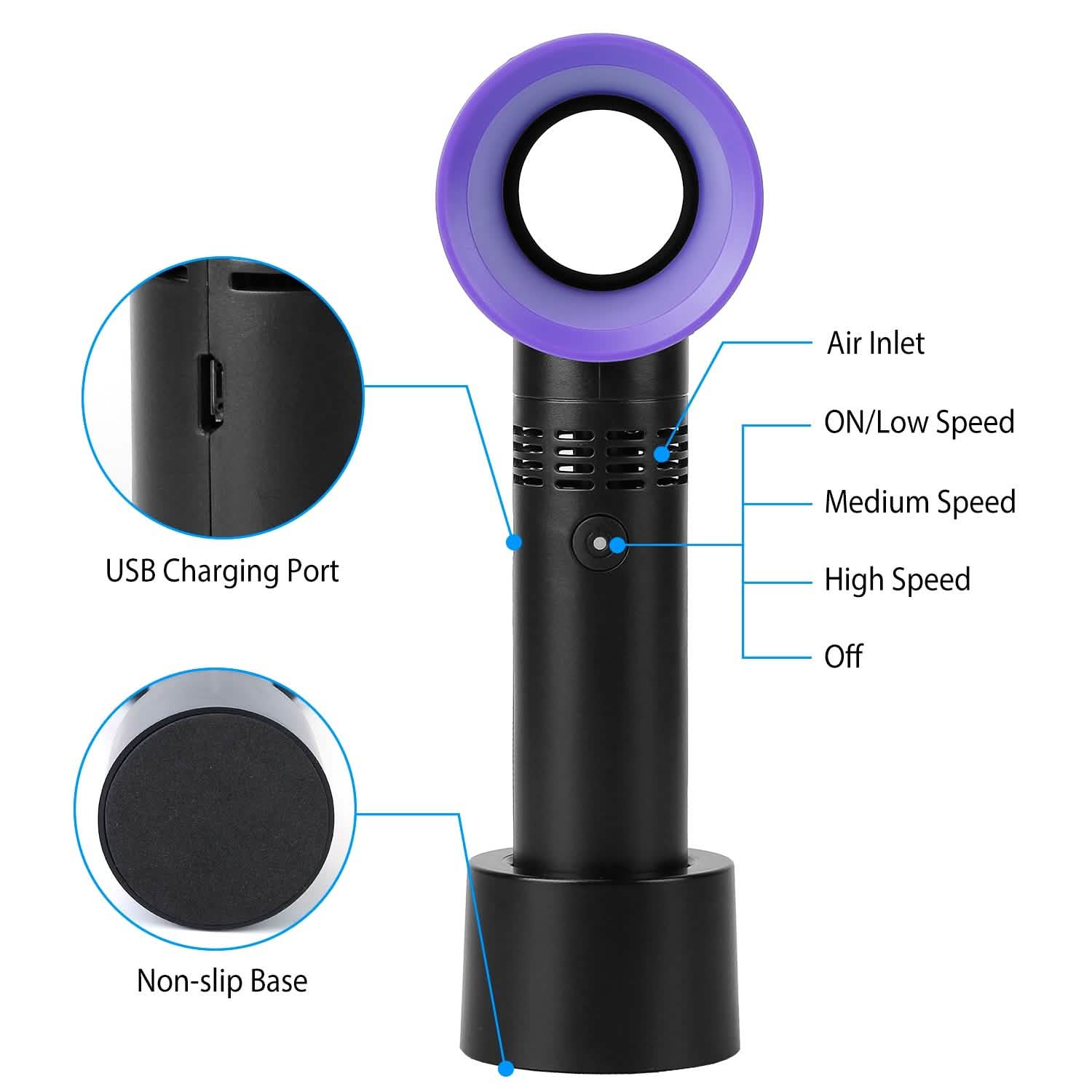 Portable Bladeless Handheld Fan